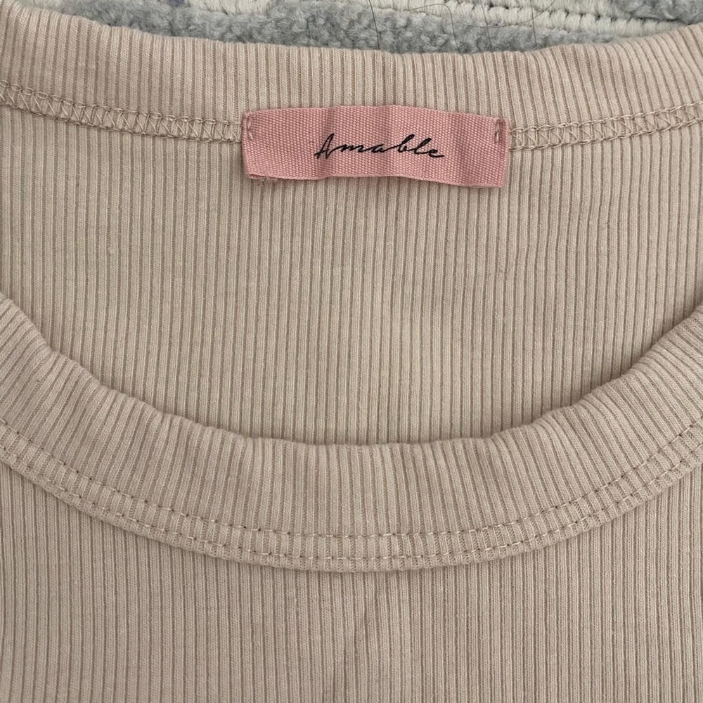 Amable Tan Ribbed Cropped Tank Top - Picture 3 of 9